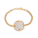 AYUTHA MONALISA STONE AND SNAKE CHAIN BRACELET