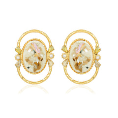 ALDONA OVAL MOTHER OF PEARL STUDS
