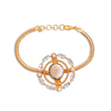 IOWON BAROQUE PEARL AND SNAKE CHAIN BRACELET