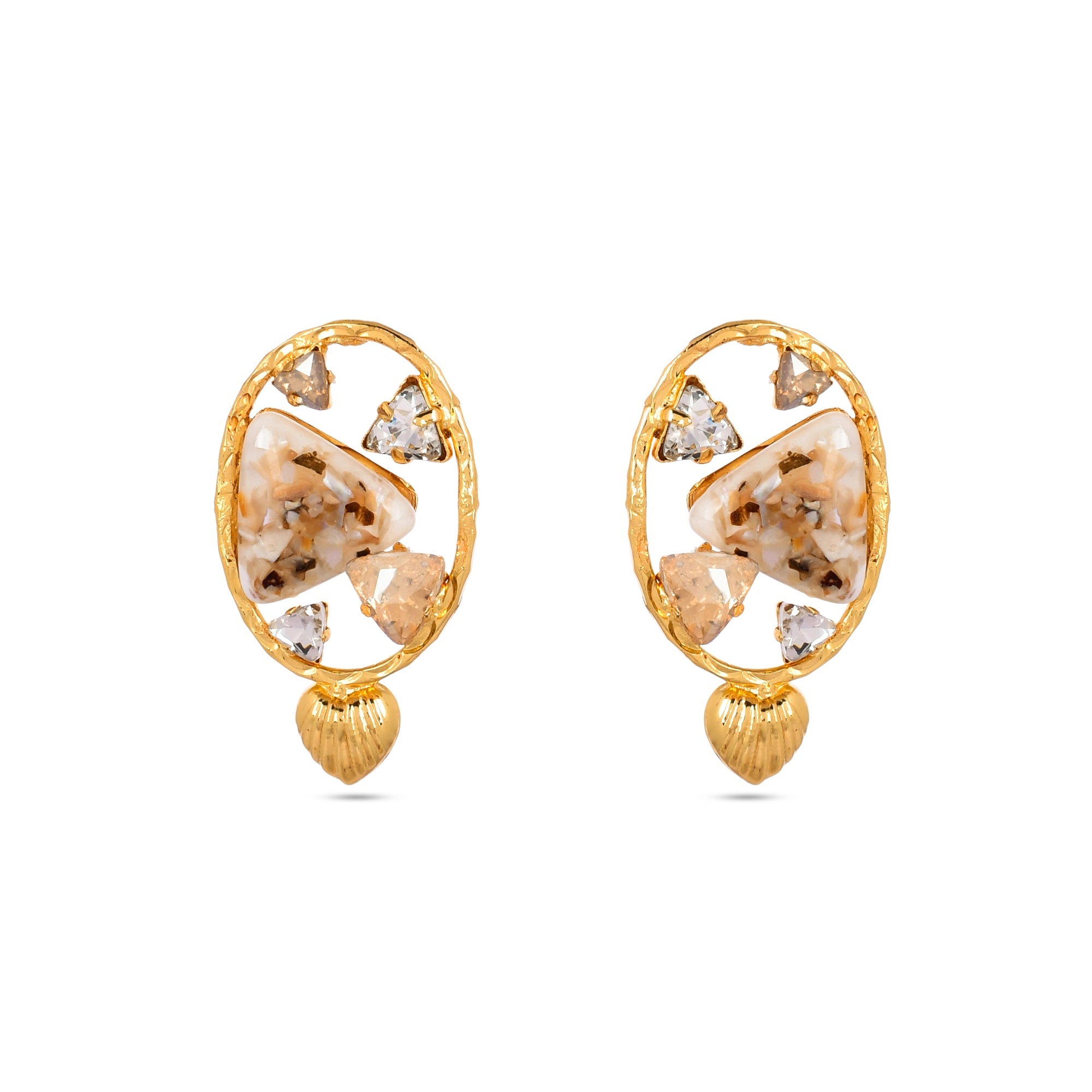 ADILA TRIANGLE SHAPED MOTHER OF PEARL HOOPS