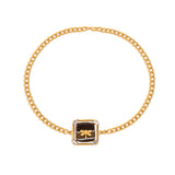 CAMBRIA BUMBLEBEE PENDANT WITH SLEEK CUBAN CHAIN CHOKER