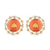 GLISTEN CALCITE STONE WITH PEARLS STATEMENT EARRINGS