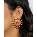 GLISTEN CALCITE STONE WITH PEARLS STATEMENT EARRINGS