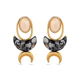 LUNAR CRESENT MOTHER OF PEARL  STATEMENT EARRINGS