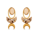 LUNAR CRESENT MOTHER OF PEARL  STATEMENT EARRINGS
