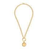NYLAA VICTORIAN COIN PENDANT IN CUBAN CHAIN