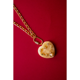 PLUSH HEART SHAPED STONE PENDANT
