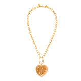 PLUSH HEART SHAPED STONE PENDANT