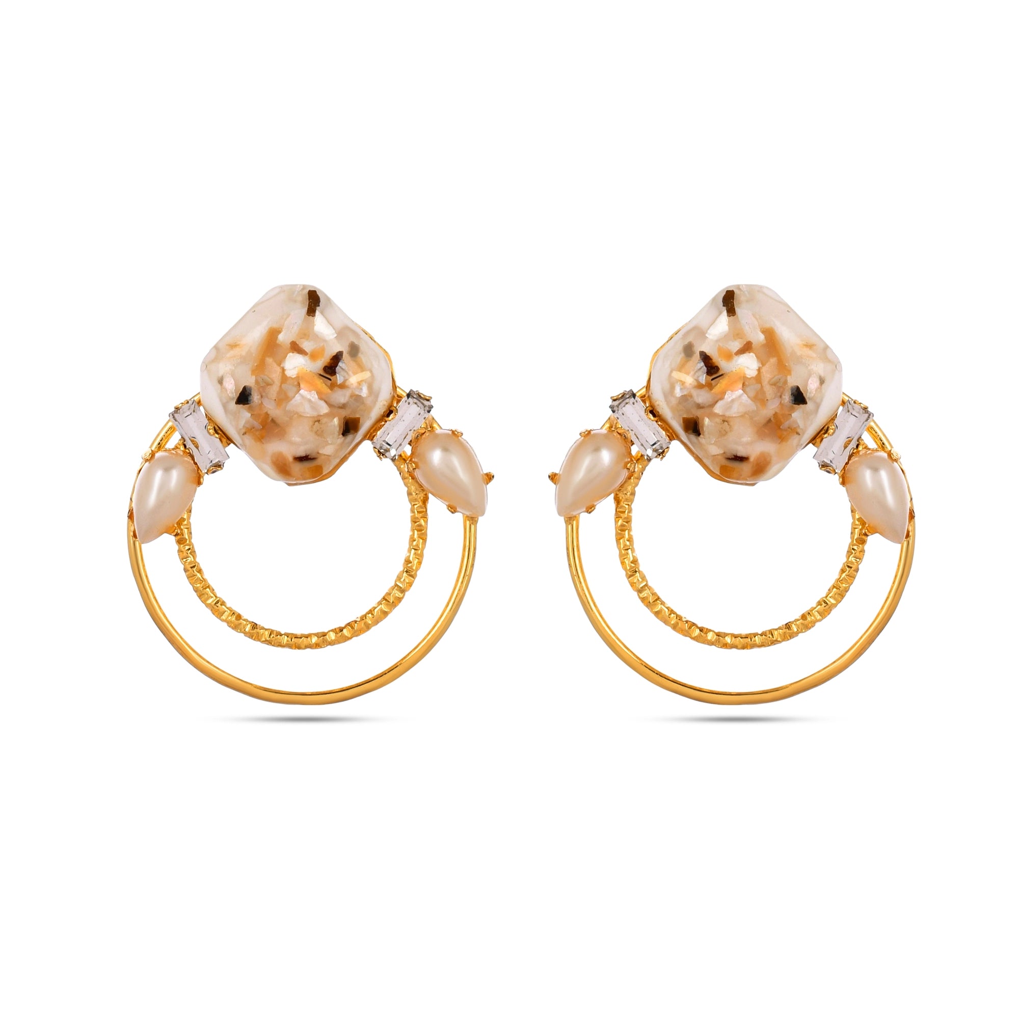 REESE MOTHER OF PEARL HOOPS